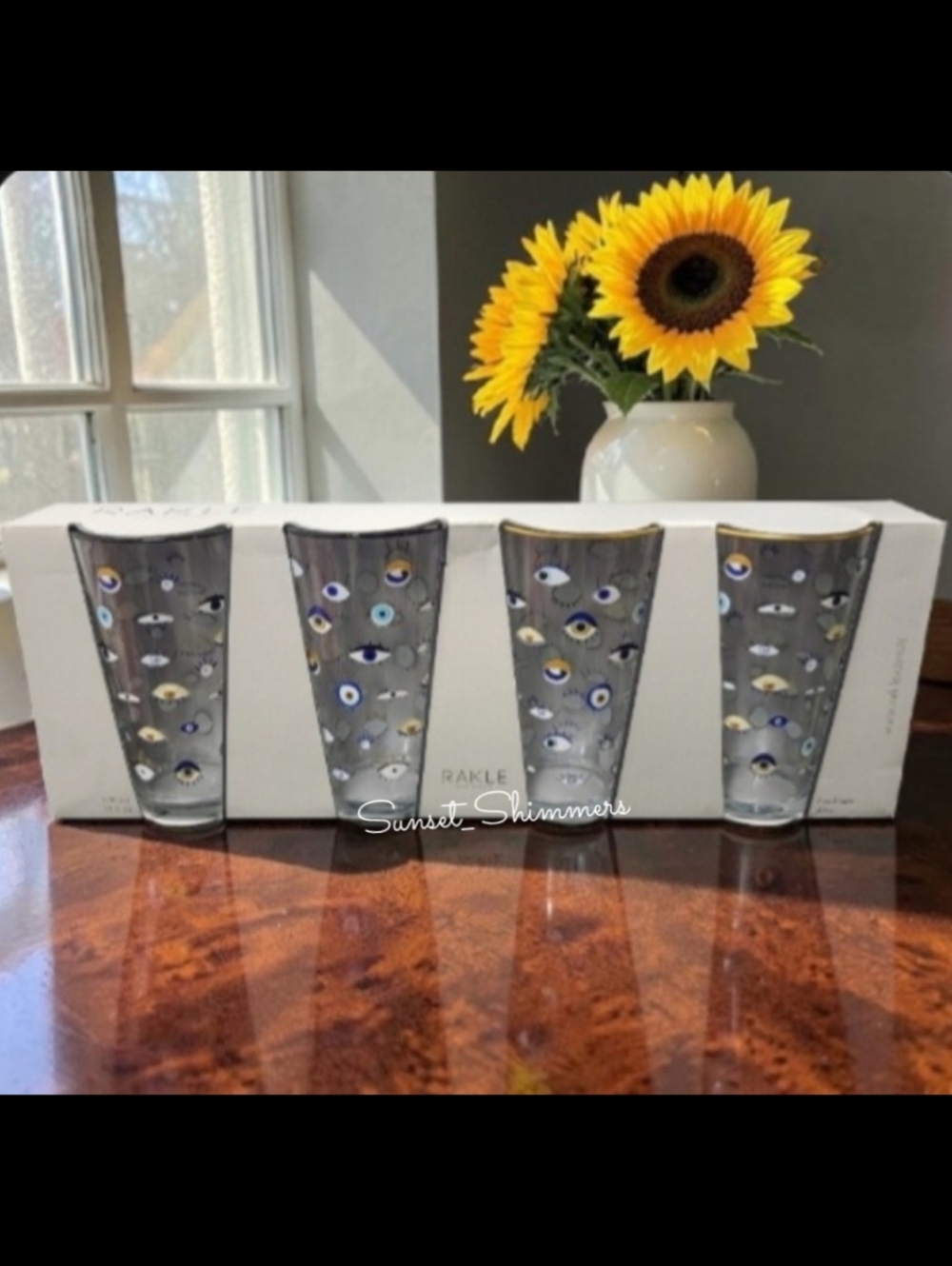 Anthropologie Rakle Hamsa Evil Eye Mati Nazar Mal De Ojo Drink Glass Set New